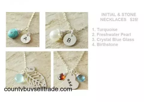 Initial and Stone Necklaces!